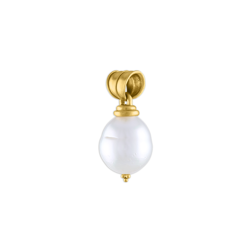 Prounis Golden South Sea Pearl Strand with Large Fibula Clasp